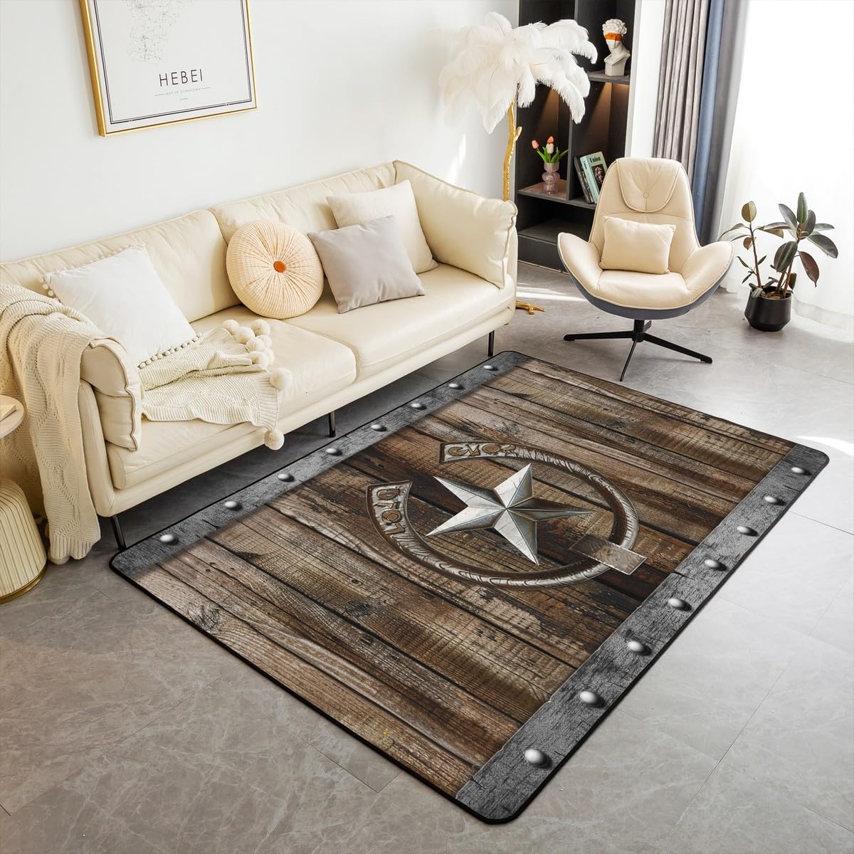 45×107"The First Star” ViNTAGE RUG Colonial Star Oval Braided Rug 24x36